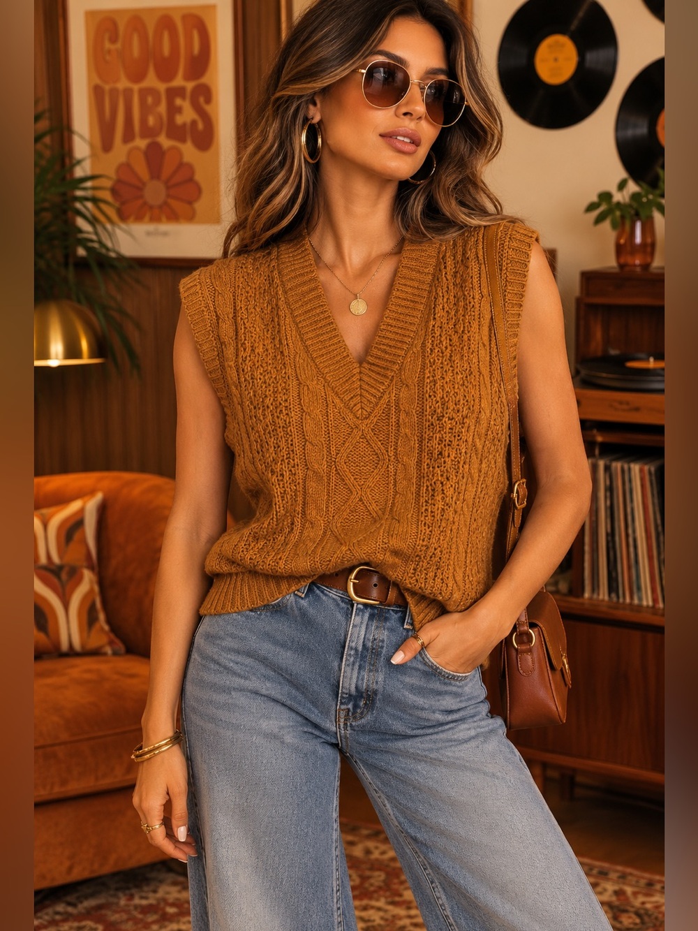 Vintage Cin Cin Paris Milano 100% Silk Chunky Knit Vest